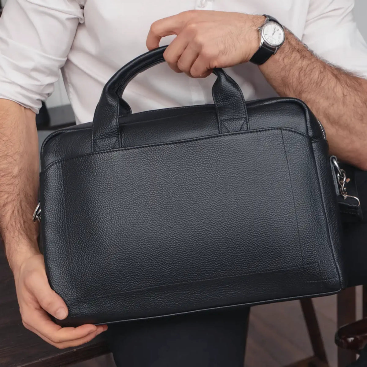 Besace cuir pour homme grande capacité