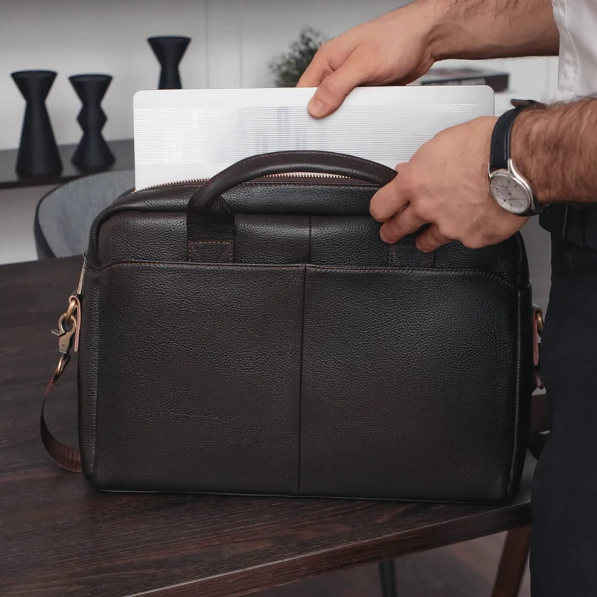 Besace en cuir pour homme pour ordinateur