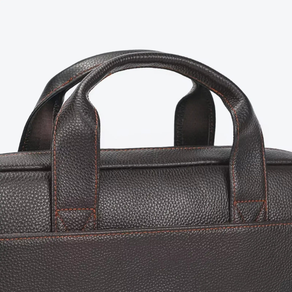 Besace en cuir pour homme surpiqure rouge