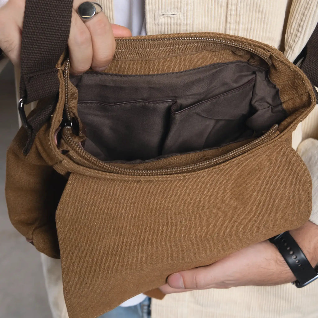 Besace en toile pour homme vue intérieur