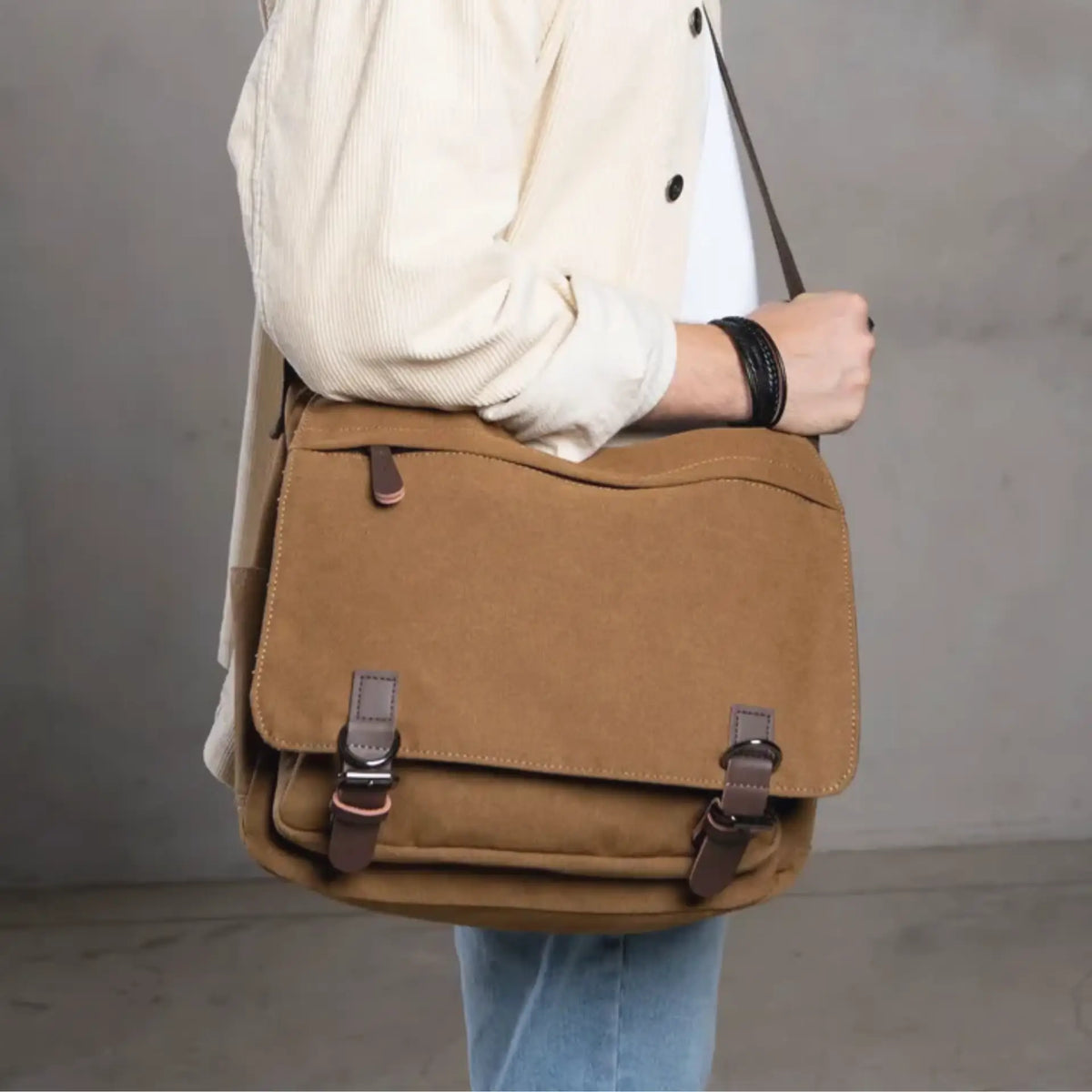 Besace homme bandoulière grande capacité