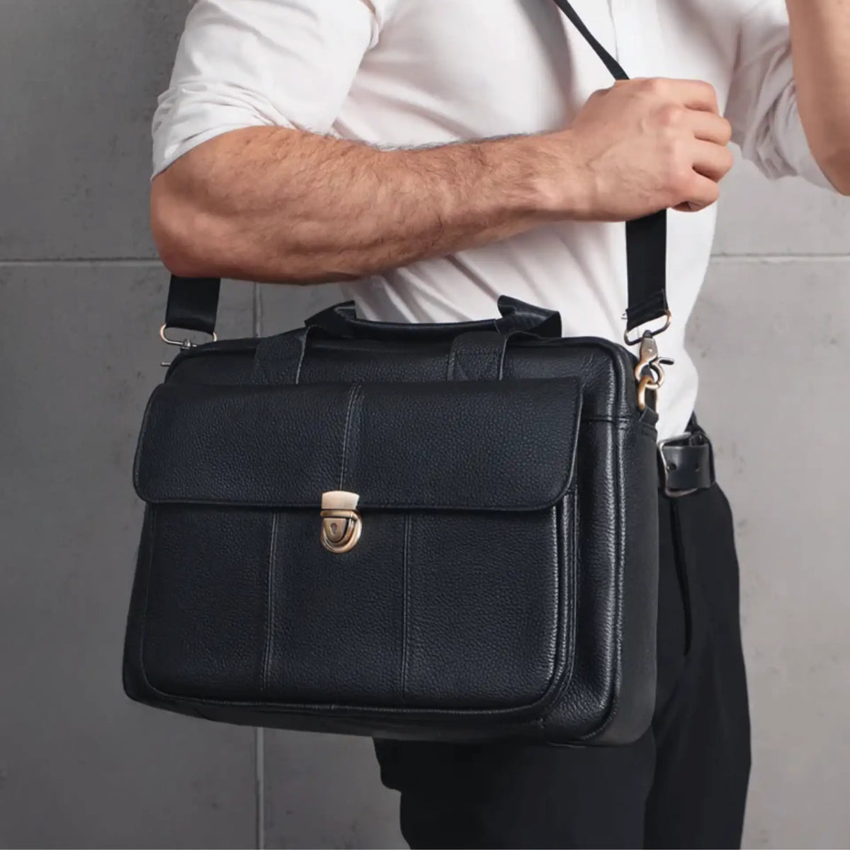 Besace homme cuir double compartiment