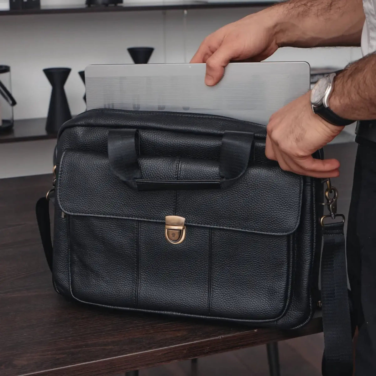 Besace homme cuir grande capacité