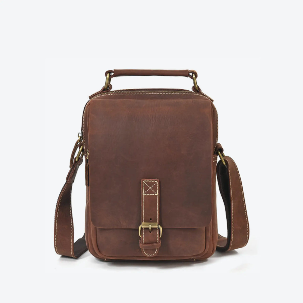 Besace homme en cuir marron