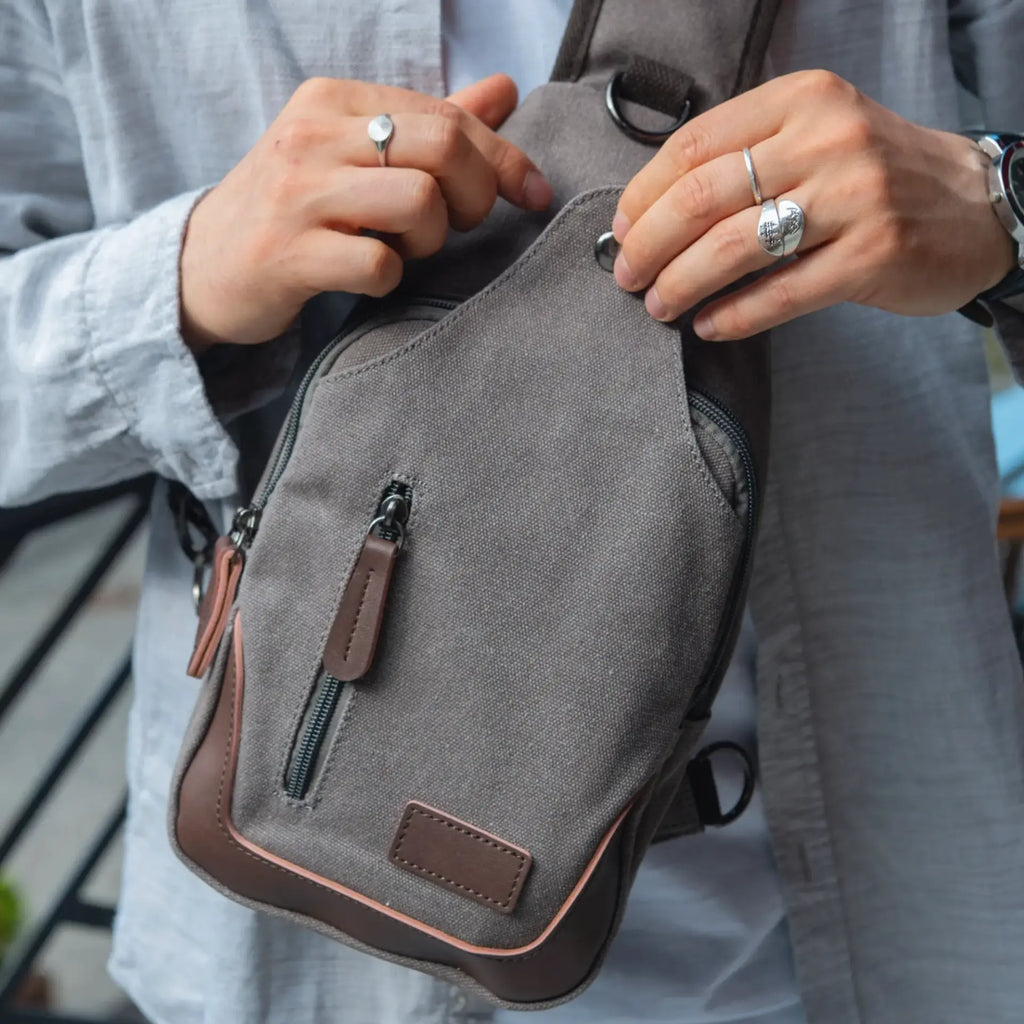 Besace homme en toile maison Merid