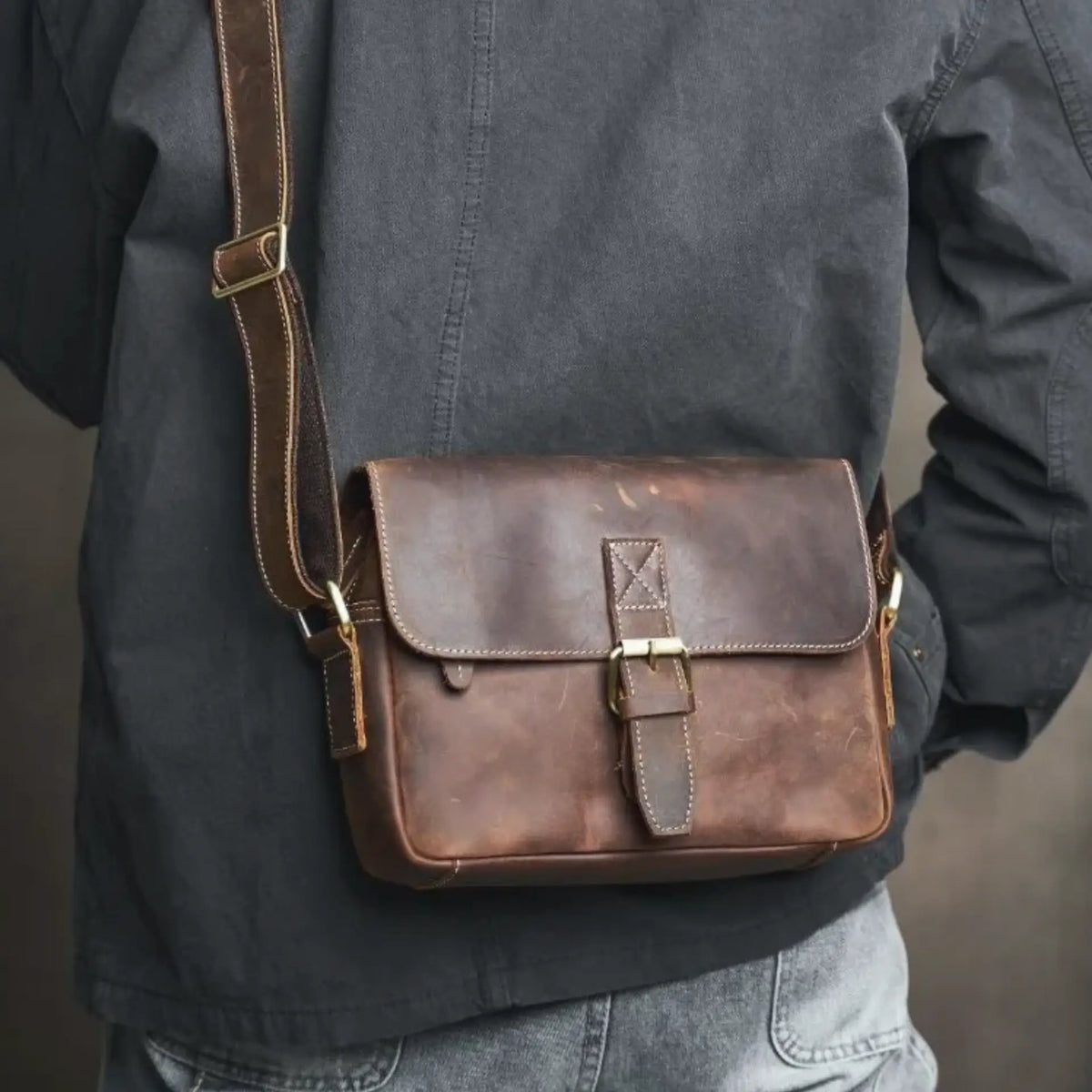 Besace vintage homme avec bandoulière