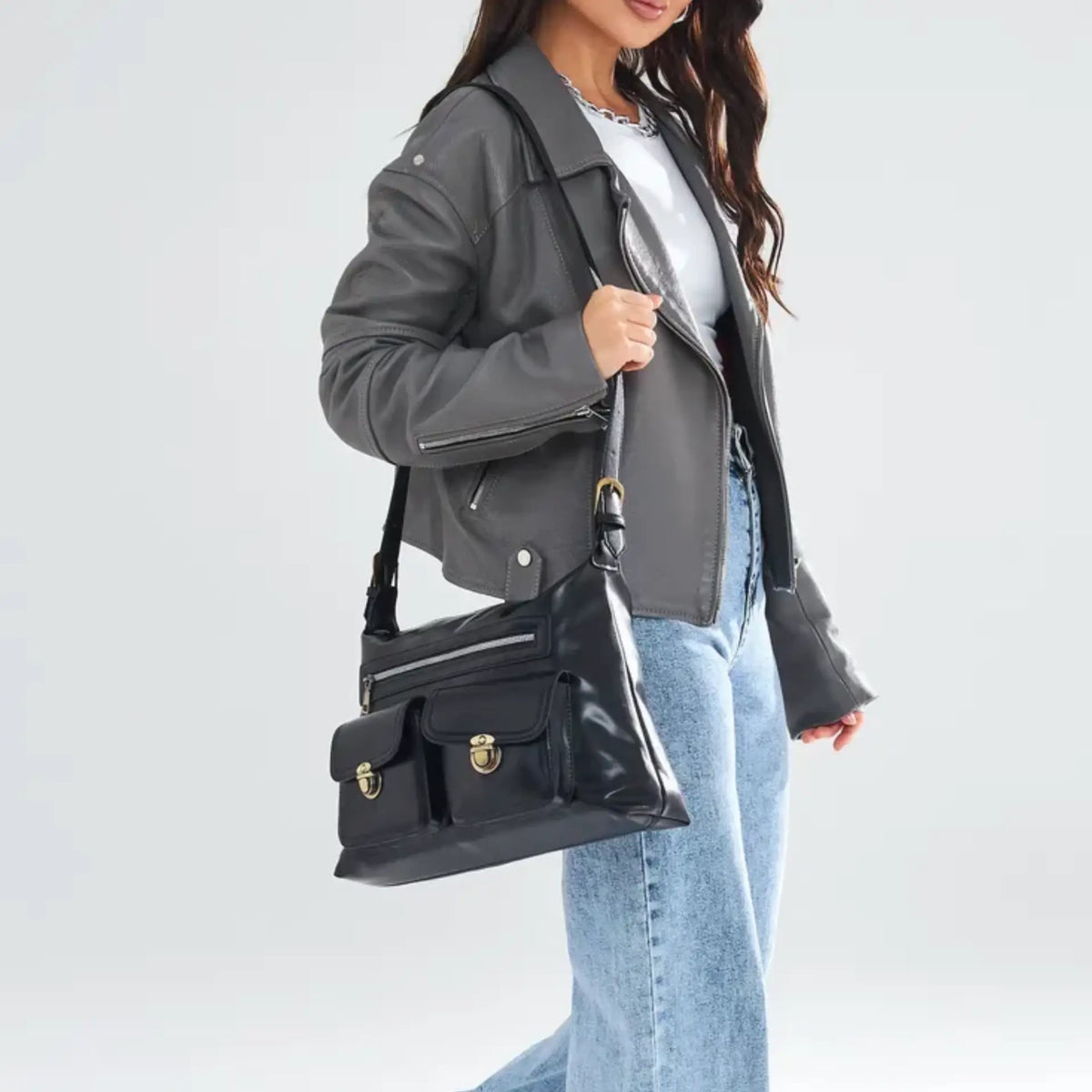 Sac à main besace bandoulière grand format