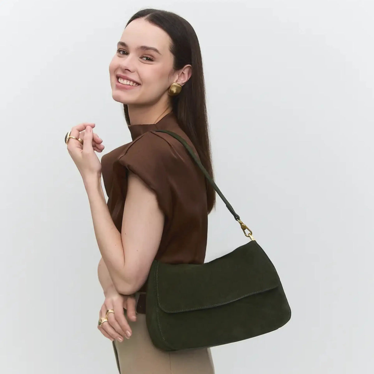 Sac bandoulière besace femme vert