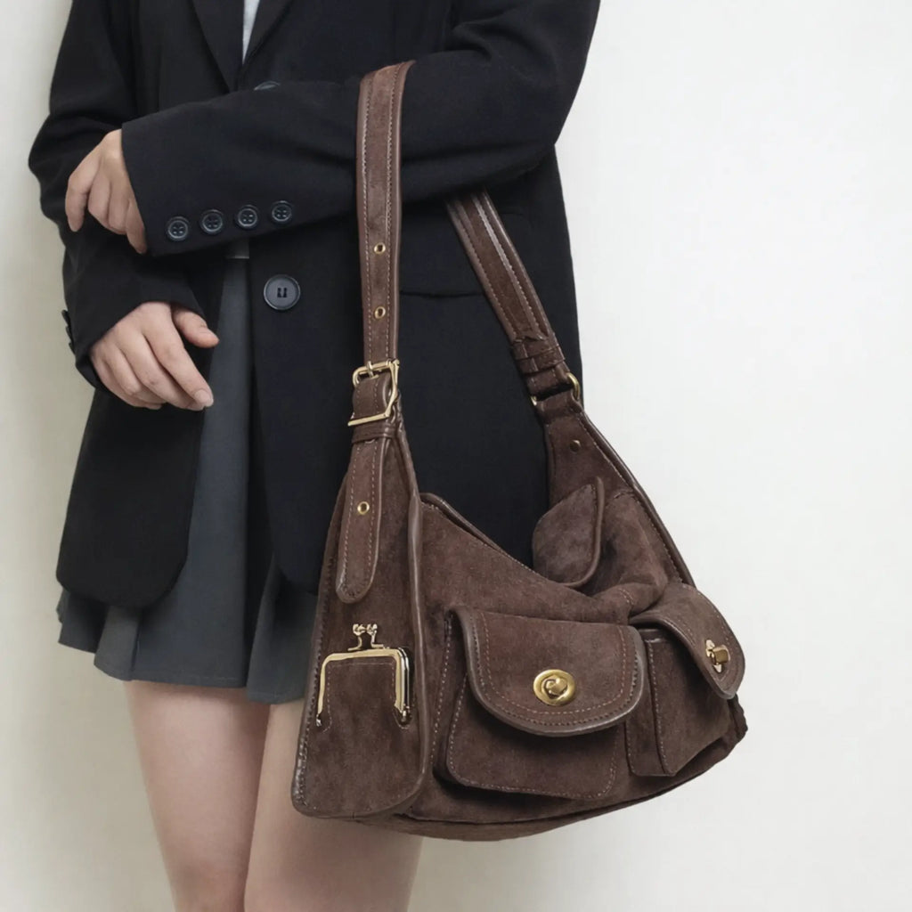 Sac besace daim finition premium