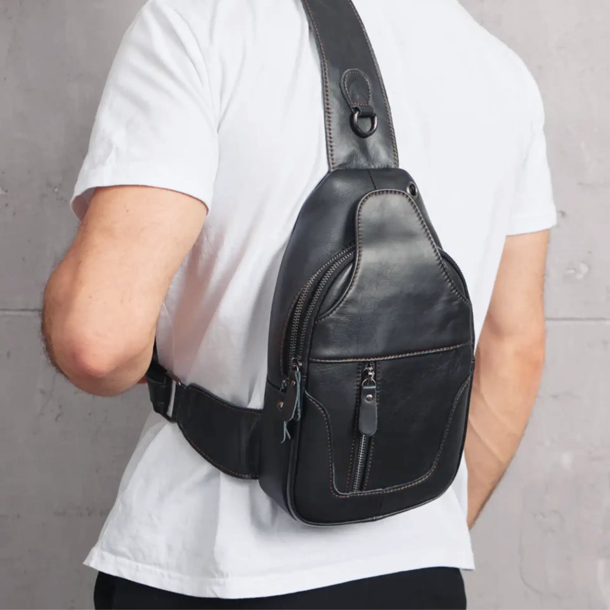 Sac besace en cuir homme plusieurs compartiments