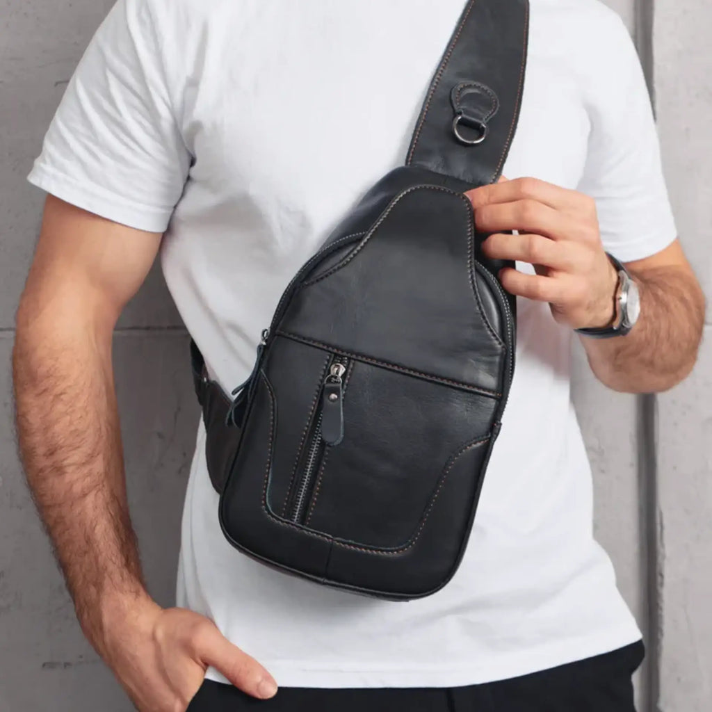 Sac besace en cuir homme style sacoche