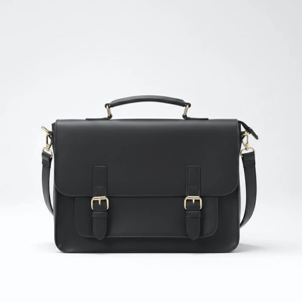 Sac besace en cuir noir