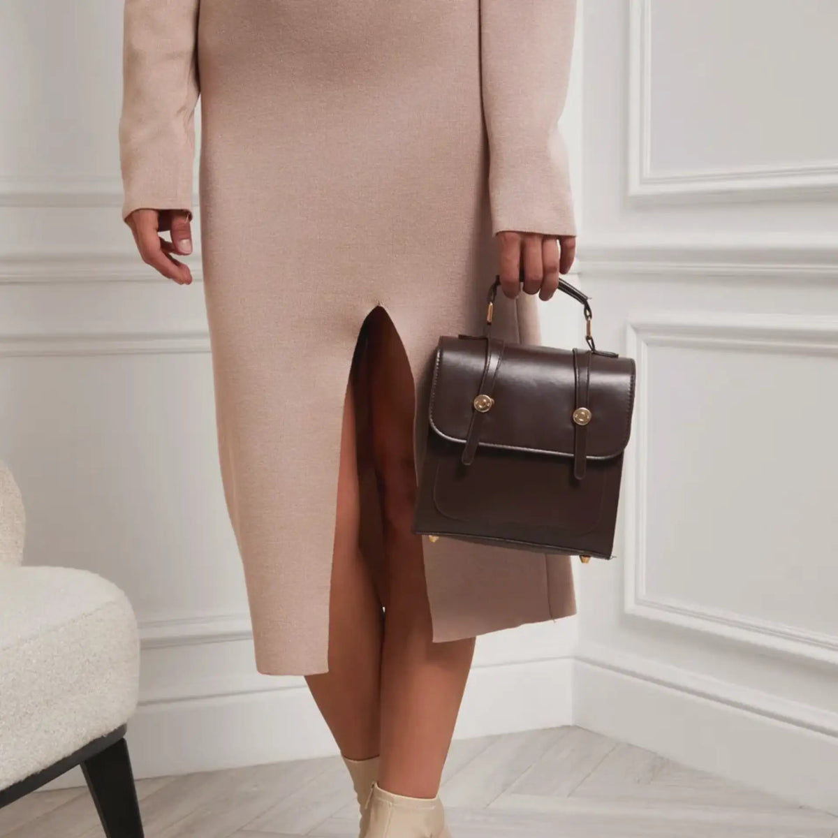 Sac besace femme bandoulière détails doré