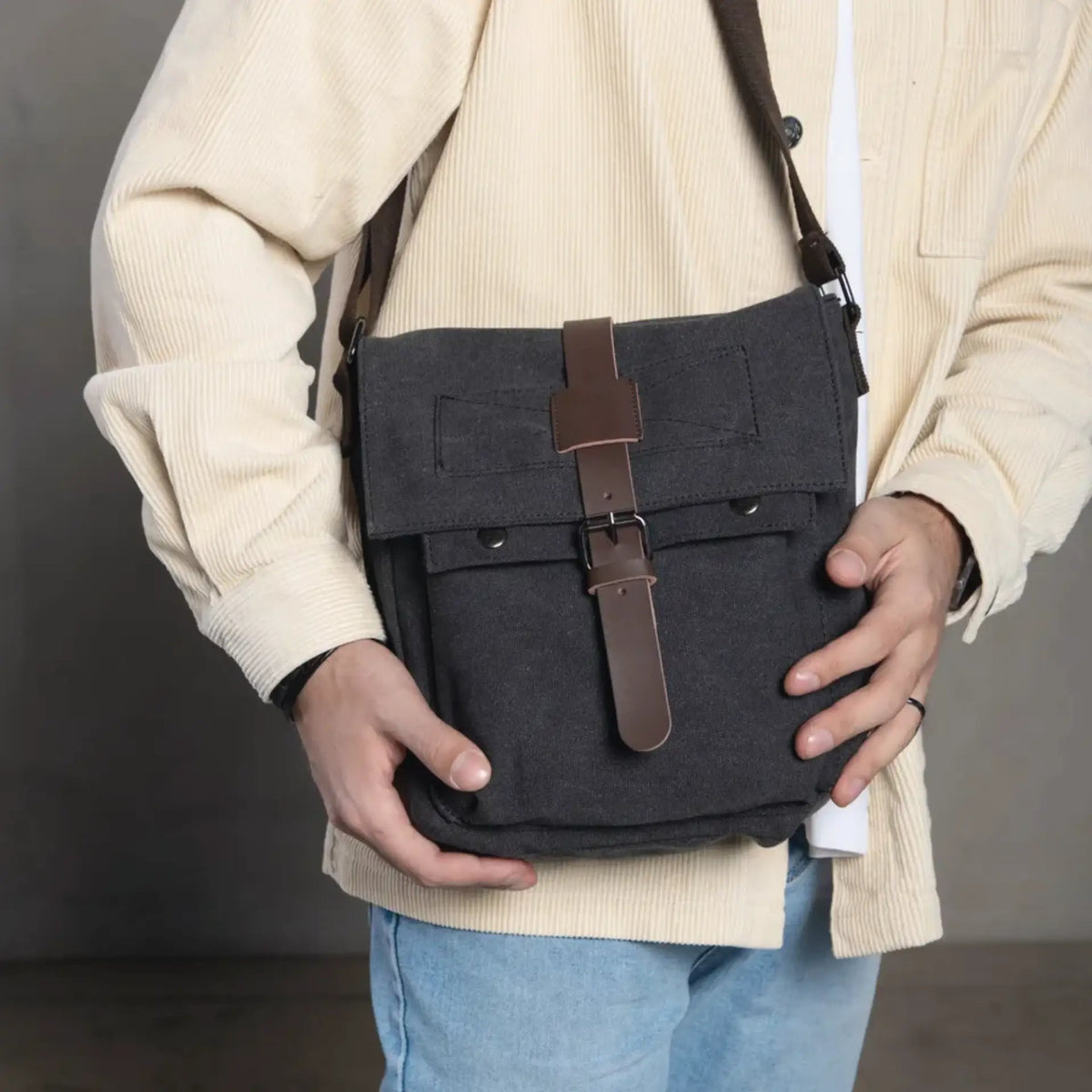 Sac besace homme grande capacité