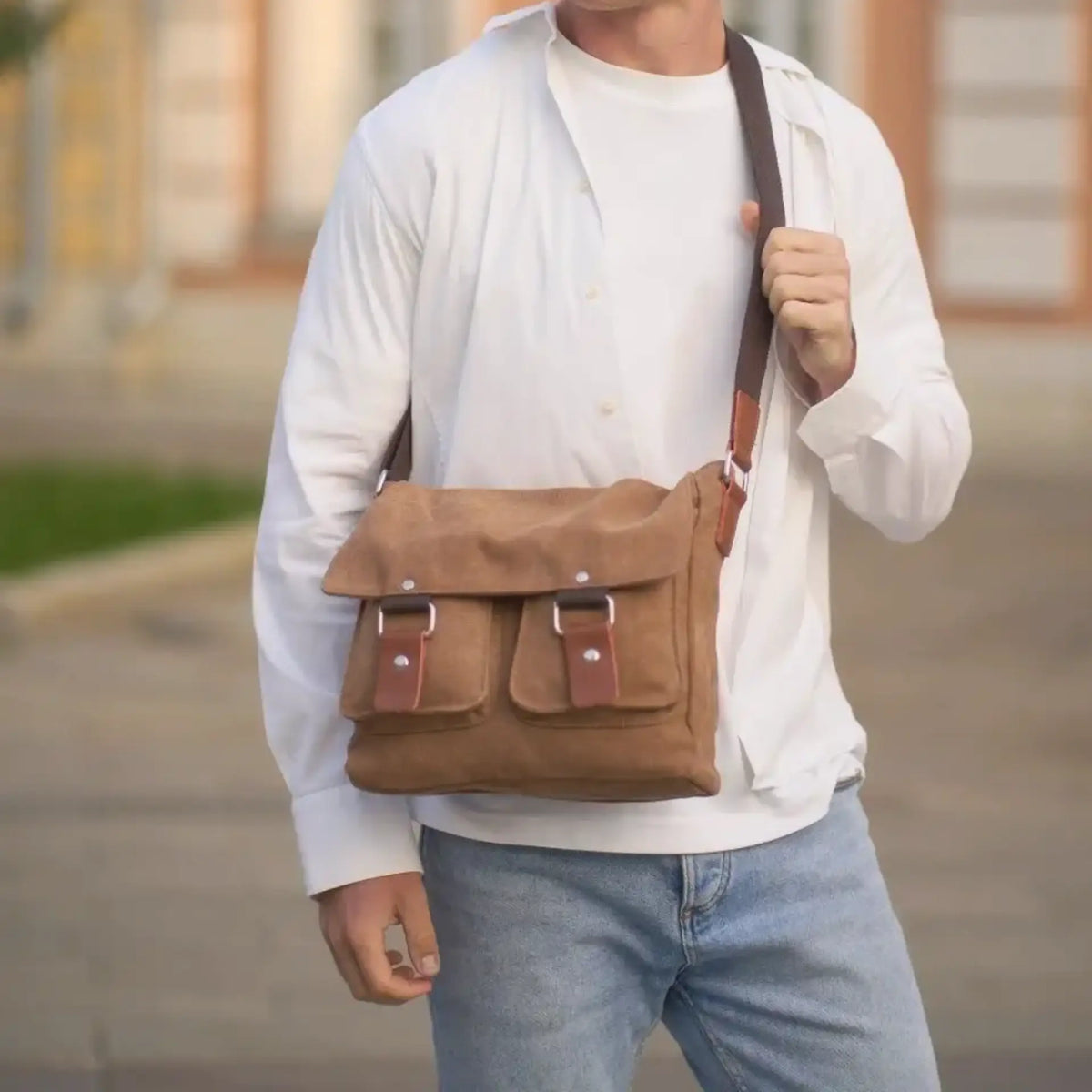 Sac besace marron Maison Merid