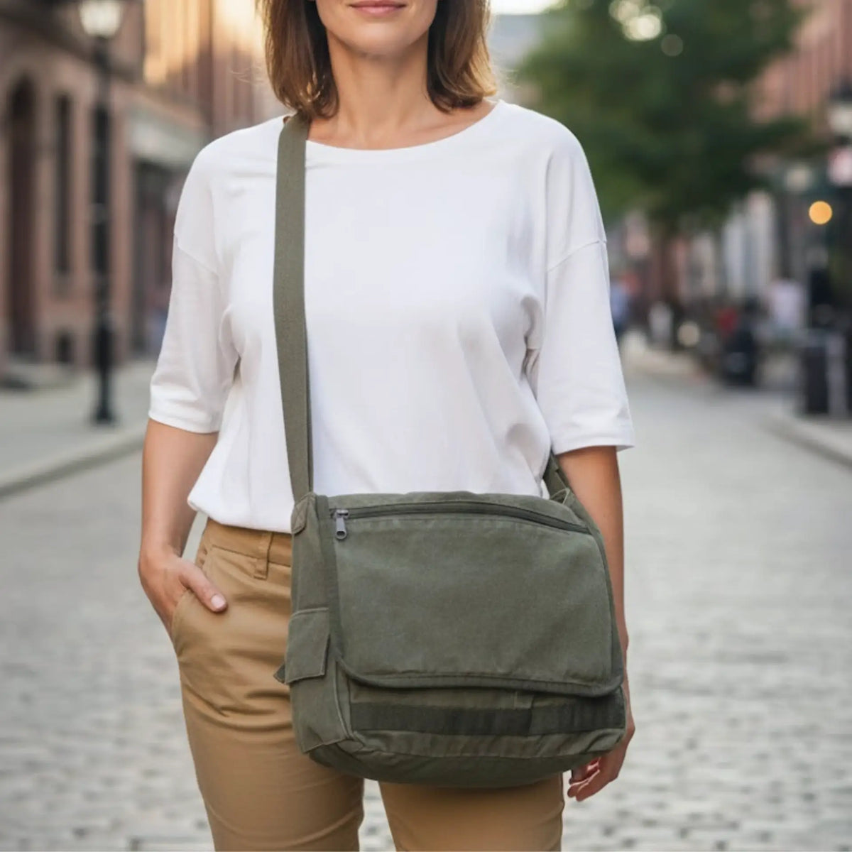 Sac besace toile femme avec bandoulière