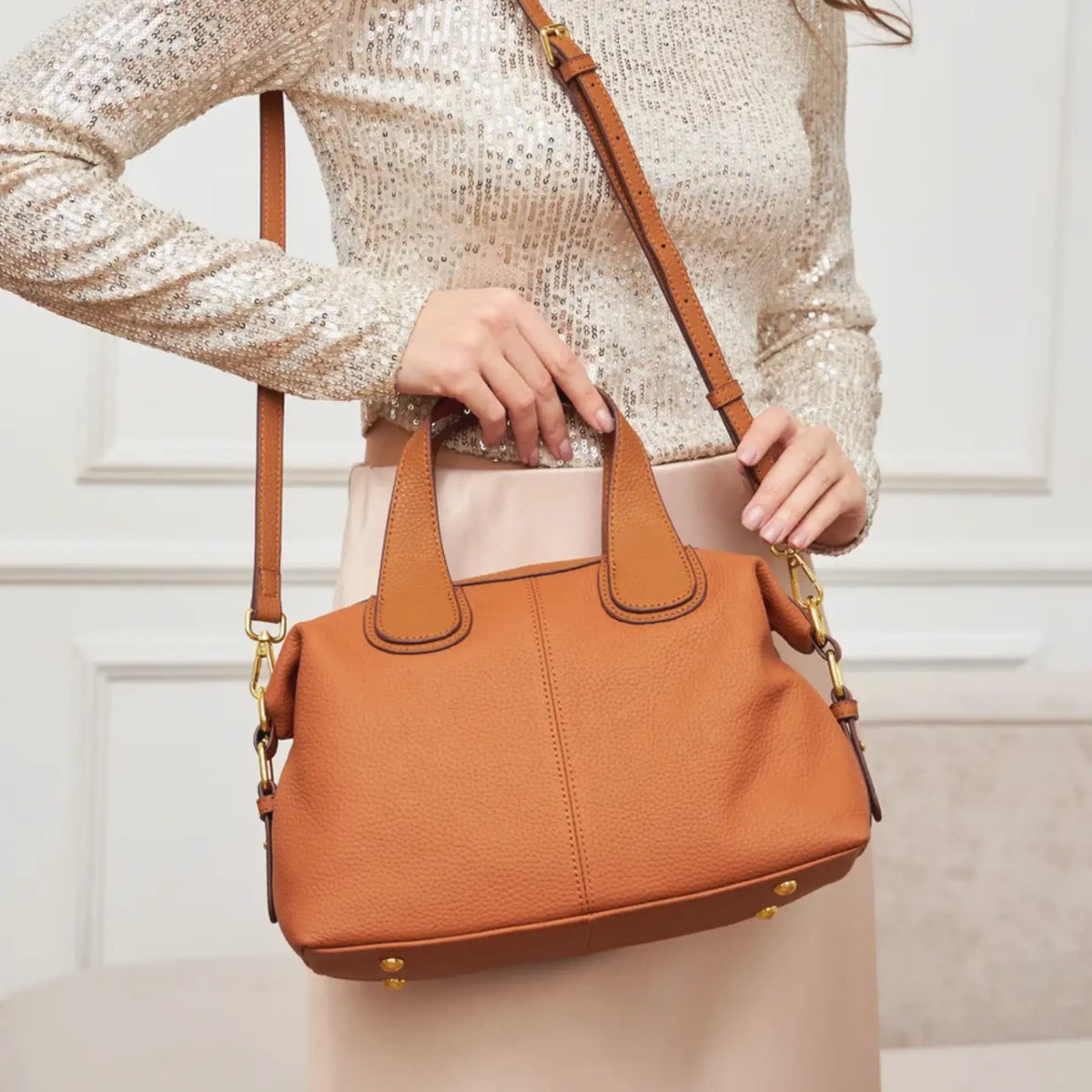 Sac en cuir besace femme avec anse