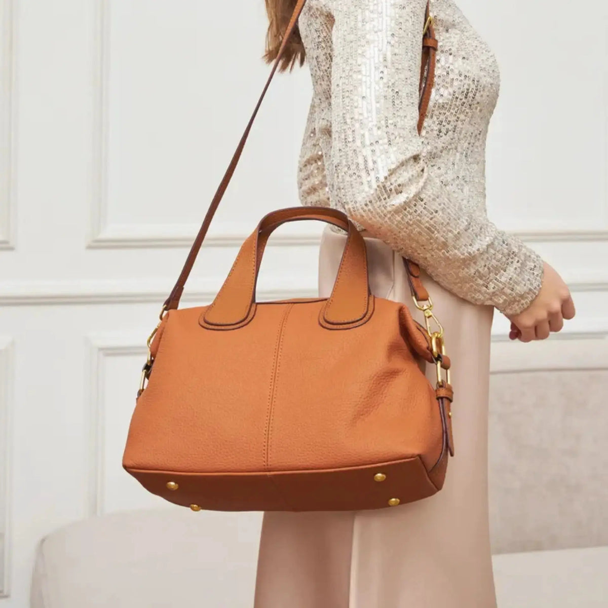Sac en cuir besace femme avec bandoulière