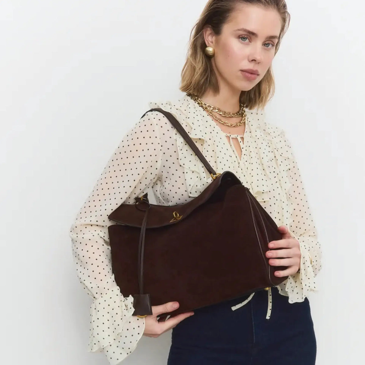 Sac besace femme cuir souple avec mannequin